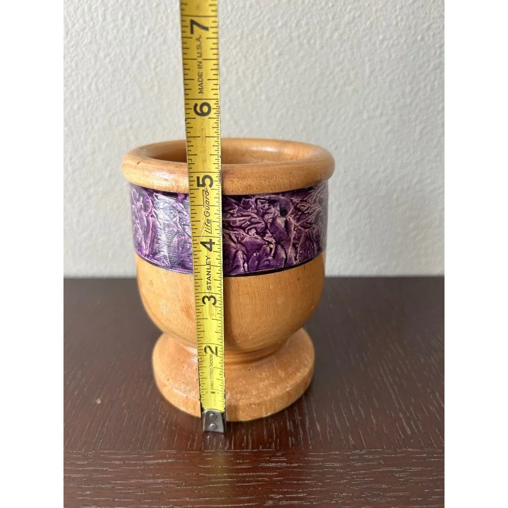 Vintage Hand Crafted Rustic Folk Artsy Wooden Mortar & Pestle From Grand Turk